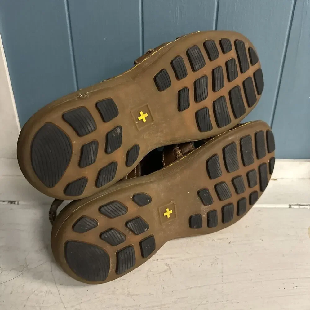 Vintage Y2K Dr. Martens Sandals Fisherman Strap Brown Leather Buckle Men Size 10